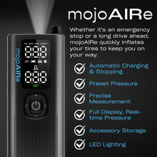 Load image into Gallery viewer, Load image into Gallery viewer, mojoAIRe® Portable Tire Inflator 120 PSI / 2000 MAH Battery
