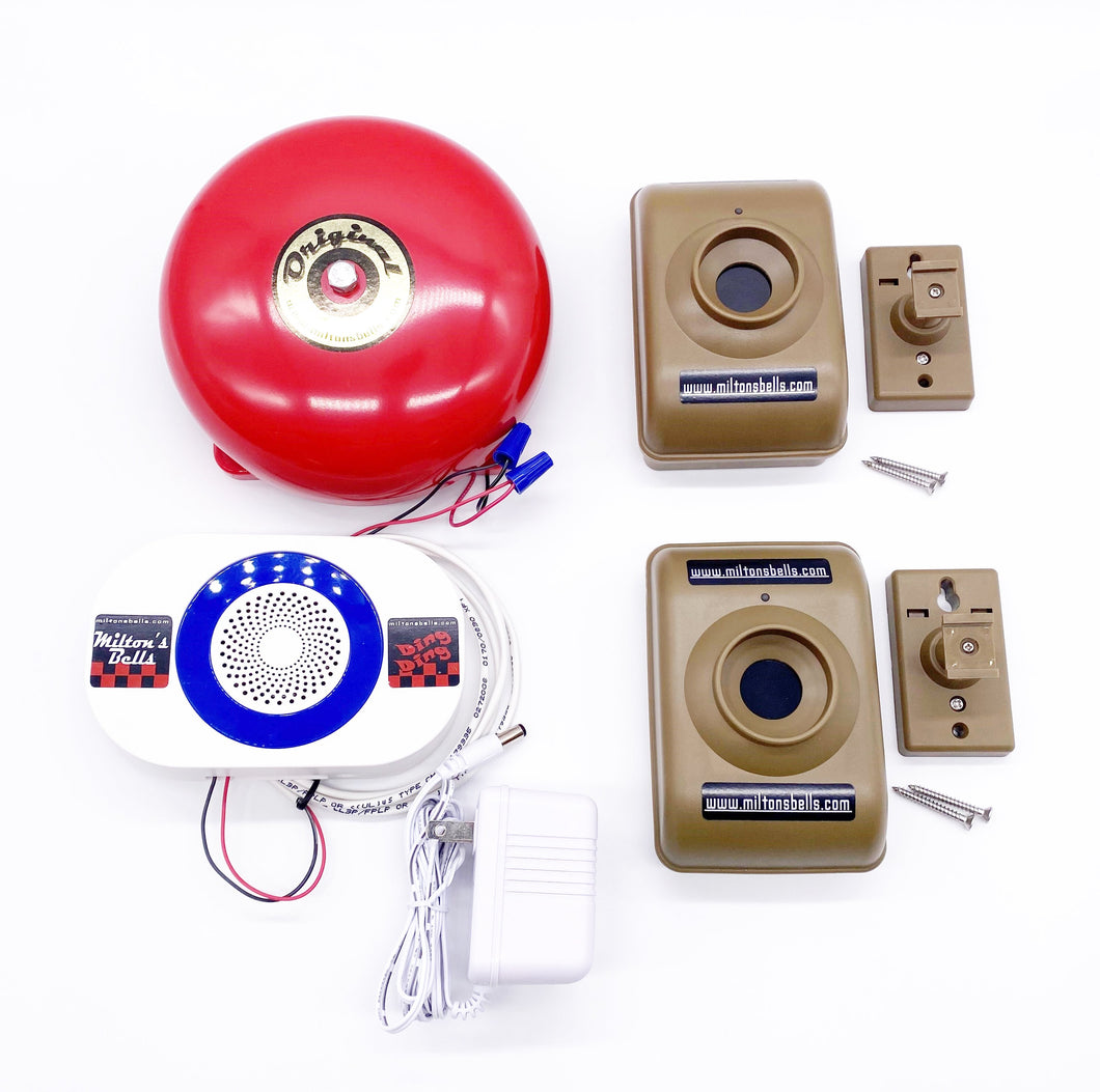 Dual Motion Activated Chime and red original Bell Kit  