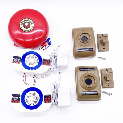 Driveway Motion Sensor Alarm Kit – Wireless Detection with Customizable Chimes and "Original" Bell™ for Industrial & Residential Use