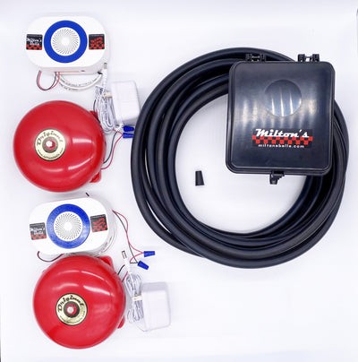 Dual Driveway Signal Bell Kit – 2 "Original" Bells, 2 Wireless Chimes, and End-of-Driveway Transmitter