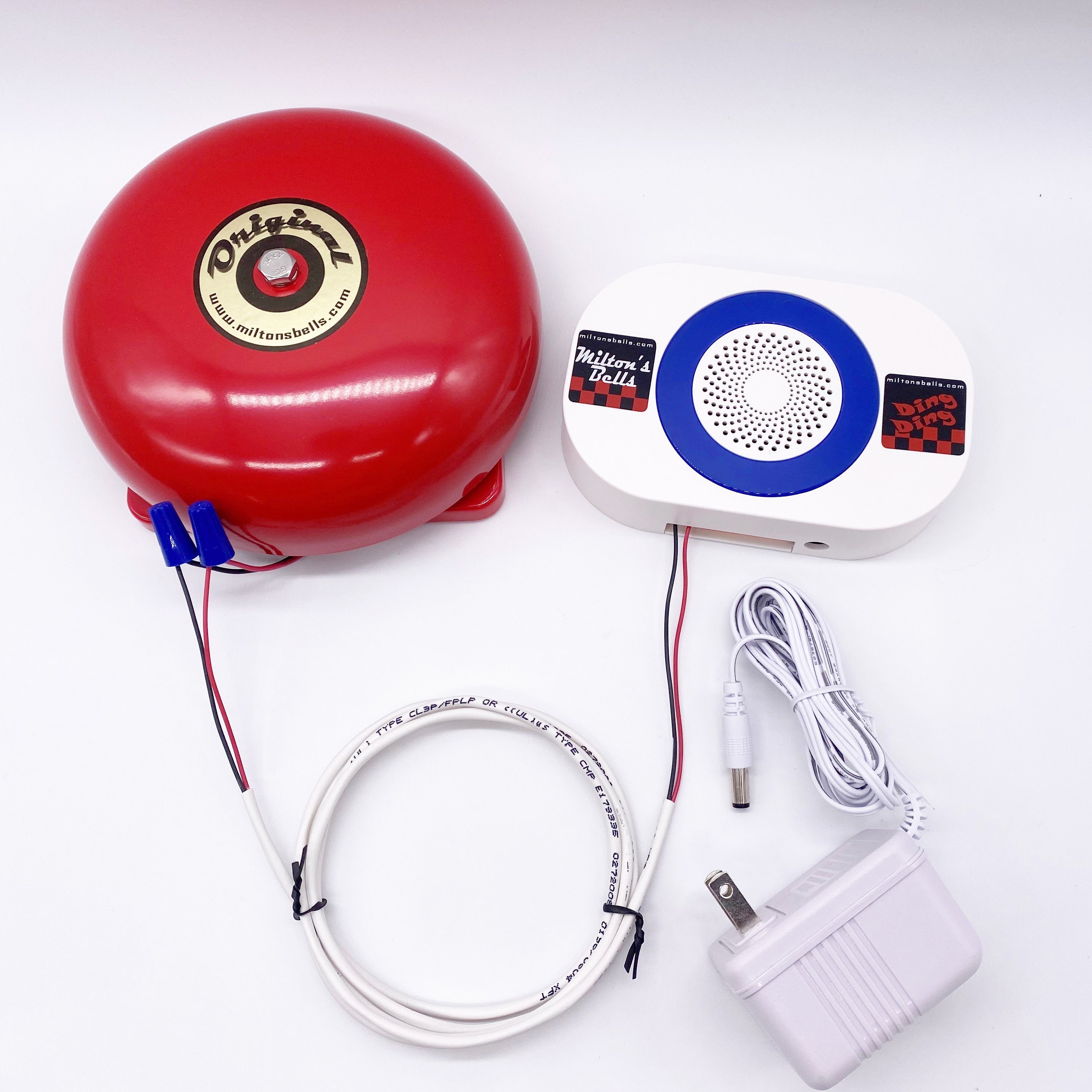 low voltage red original bell wired to wireless chime receiver