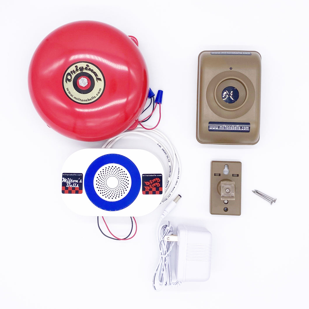 red low voltage original bell wired to chime with blue ring and brown motion detector