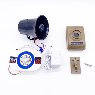 Driveway Motion Sensor Alarm Kit – Wireless Detection with Receiver Chime and Loud Siren for Vehicle and Pedestrian Monitoring
