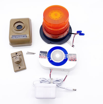 Driveway Motion Sensor Alarm Kit – Wireless Detection with Receiver Chime and Flashing Strobe Light for Heavy Traffic Areas