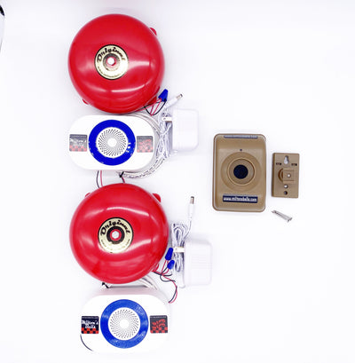 Driveway Motion Sensor Alarm Kit – Wireless Detection with Dual Receiver Chimes and Original Bells™ for Vehicle and Pedestrian Monitoring