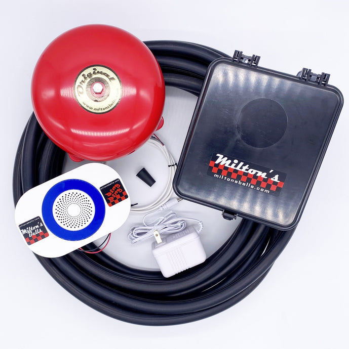 wireless original red bell and chime kit with driveway tubing