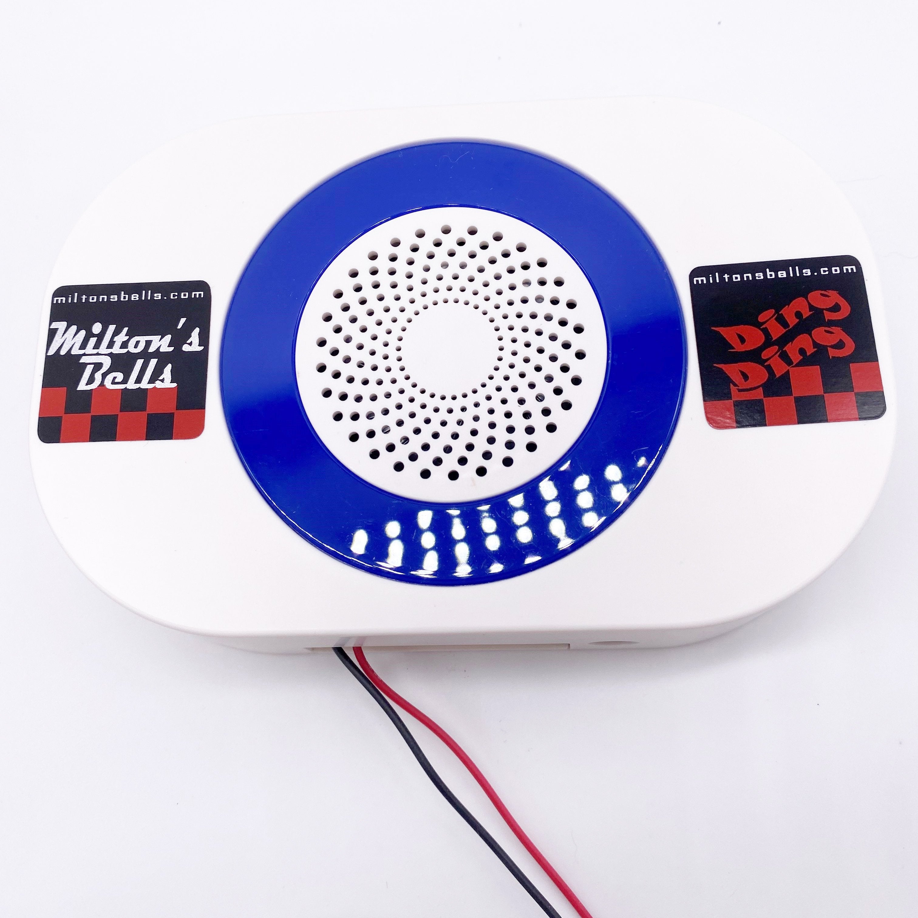 close up of wireless receiver chime with flashing blue light